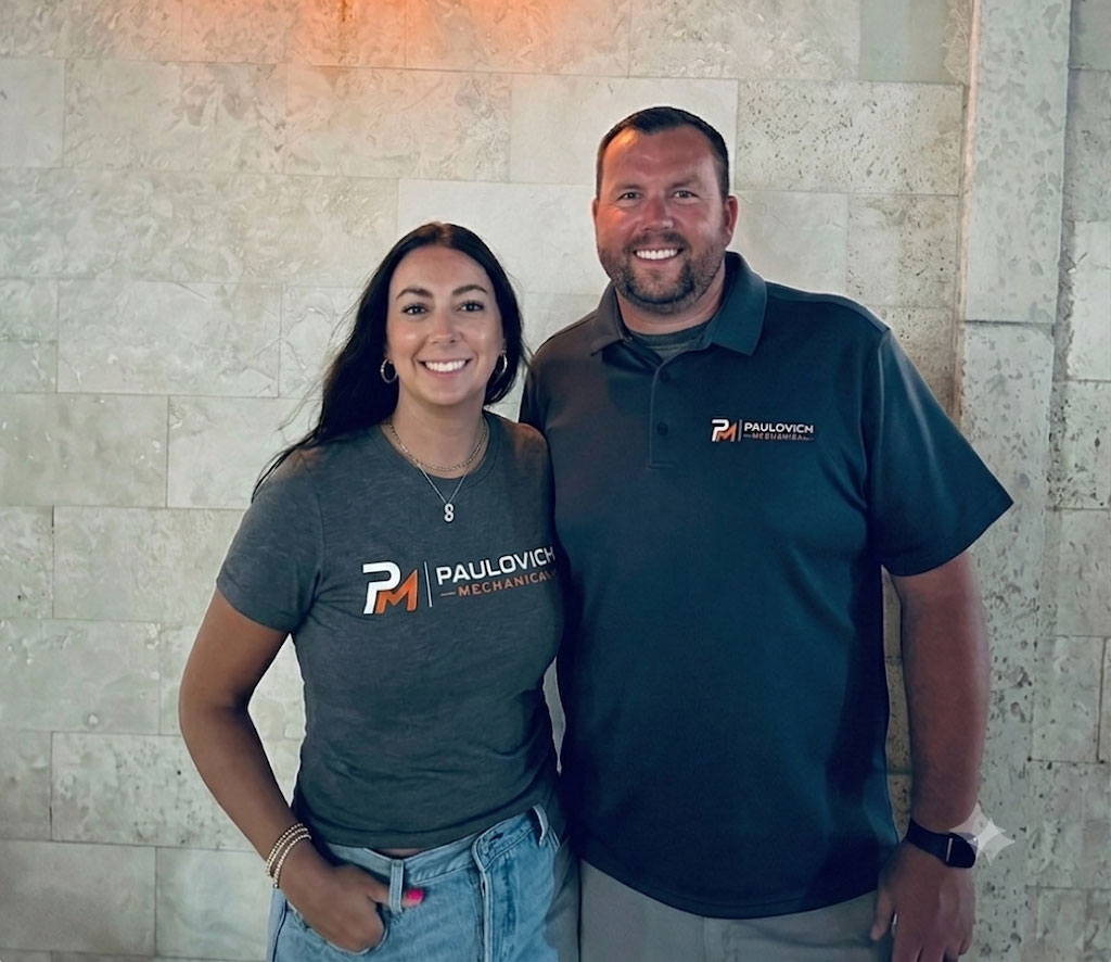 Cliff and Stephanie Paulovich in Paulovich Mechanical apparel