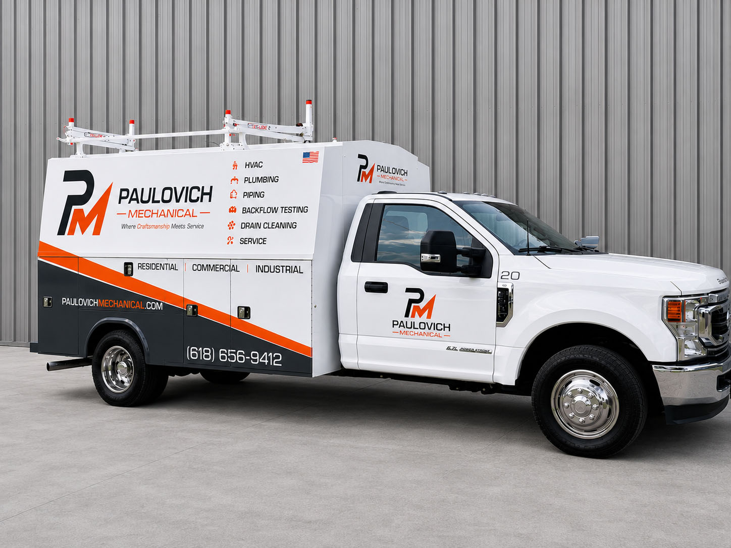 Paulovich Mechanical branded service truck